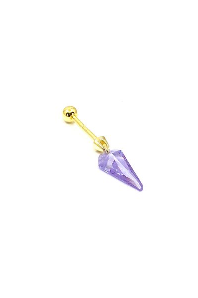 La femme by begum Lilac Diamond Slice Dangle Gold Silver Piercing,helix,tragus,flat,conch Ball Rotating Piercing