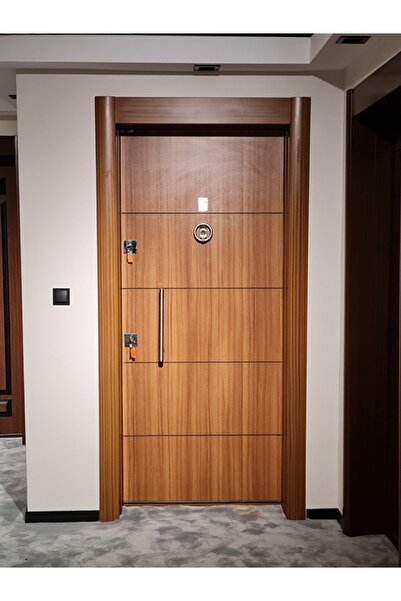 Tezdoor Celik Kapi Tırnaklı Sistem Çelik Kapı, Eskitme Kasalı Düz Model Daire Kapısı Sağ Açılım