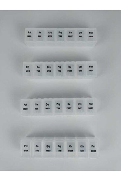 Ankaflex 4 Adet Haftalık Ilaç Hap Saklama Kutusu Kabı Ilaç Taşıma Kutusu Kabı