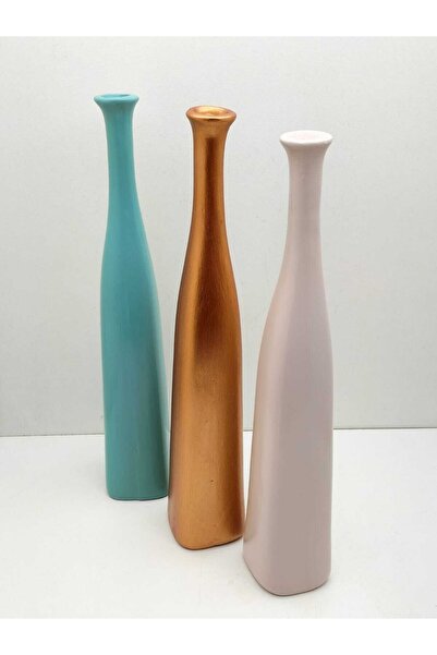 Damla Seramik Modern Tasarım Deluxe Bottle Seramik Vazo Set