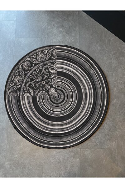 Rugs Modern Halı Mira 982 Round Striped and Ethnic Woven Base Carpet