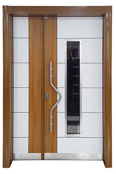 Tezdoor Çelik Kapı Fiyatları Ahşap Desenli Apartman Girişi Çelik Kapı, Dış Cephe Apartman Kapısı Sağ Açılım