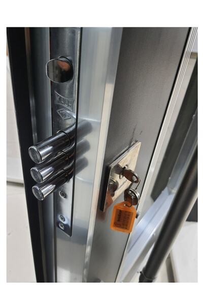 Tezdoor Çelik Kapı Fiyatları Siyah Statik Kasalı Çelik Kapı, Apartman Giriş Kapısı Sol Açılım