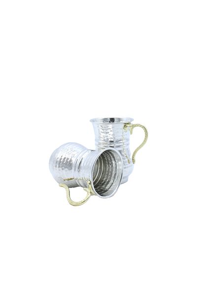 COPPERDONE Hand Forged Copper Mug Cup Silver Color