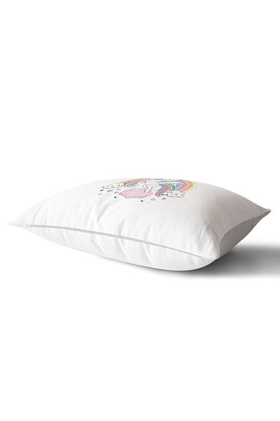 Realhomes Unicorn and Star Patterned White Children's Room - Rectangular Pillowcase