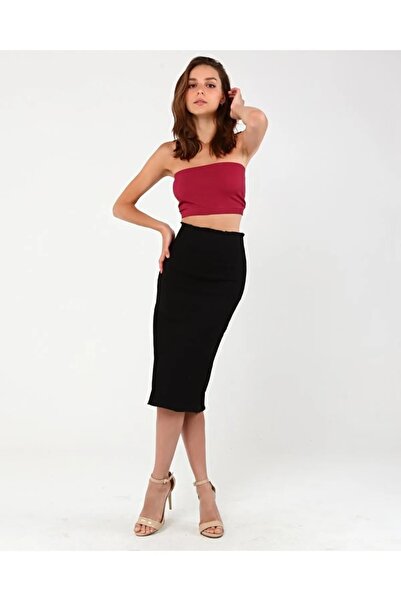 MAKRAS EXCLUSIVE Monera Rosa Zippered Tasseled Denim Skirt