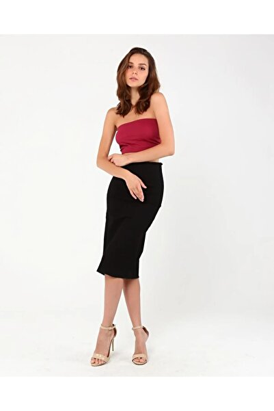 MAKRAS EXCLUSIVE Monera Rosa Zippered Tasseled Denim Skirt