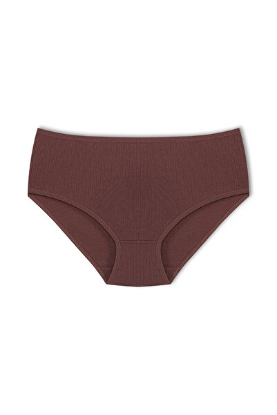 HNX Pachet de 2 chiloți din bumbac cu nervuri cu talie înaltă pentru femei de mărime mare