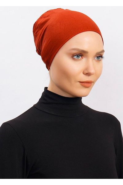Ecardin Lycra Comfortable Non-Slip Practical Anti-Sweat Seamless Hijab Bonnet Scarf Turban Ready Bonnet - Tile
