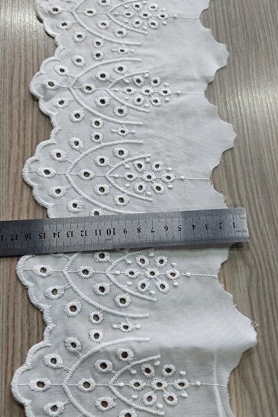 DUAYEN Fisto Vual Üzeri Işleme Retro Vintage Kenar Desen 1 Metre