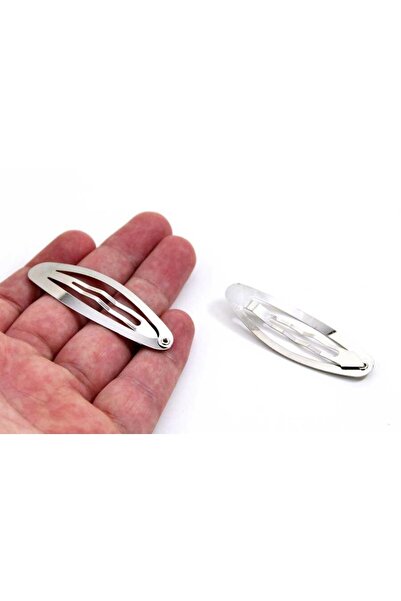 orhanucuzluk Μεταλλική πόρπη με κουμπωτά (100 τεμάχια) Ασημί Χρώμα 5 εκ