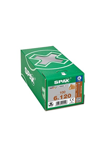 Spax Ahşap Konstrüksiyon,hı.force, 6 X 120 Mm, 100 Adet, Yarım Dişli, Pul Baş...