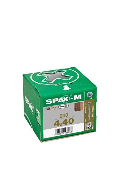 Spax -m,mdf Vidası, 4 X 40 Mm, 200 Adet, Yarım Dişli, Havşa Başlıı,