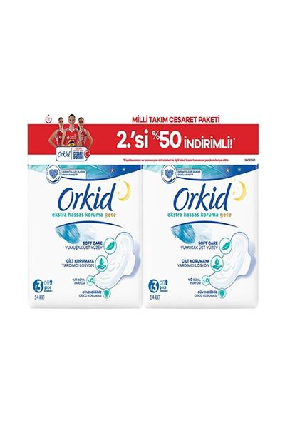 Orkid Extra Hassas Koruma Gece Süper Ekonomik Boy 3 14x2 28 Adet