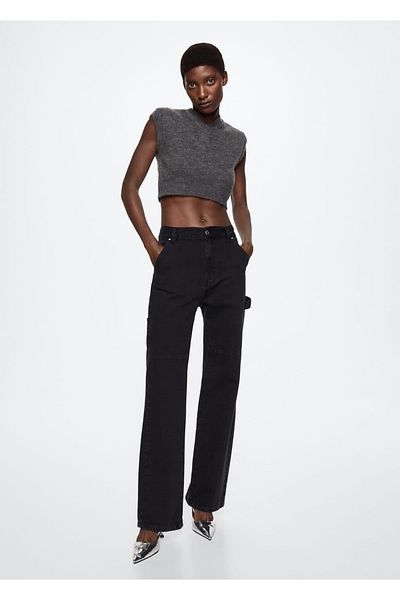 MANGO Woman Cargo Jean Pants with Pockets