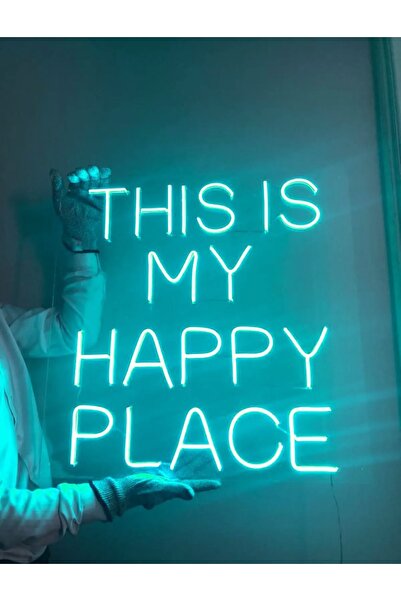 dekoraven This Is My Happy Place Neon Yazı Led Tabela Dekoratif Aydınlatma(50...