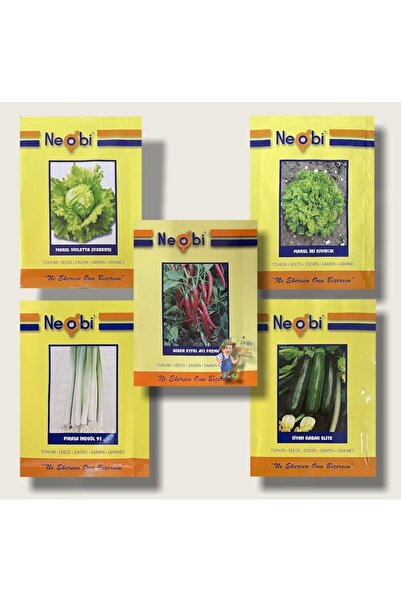Neobi Tohum Seti Pırasa Biber Siyah Kabak Marul İri Kıvırcık)