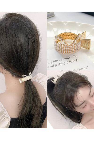 GÜLPEŞE إبزيم لؤلؤي، مشبك معدني ذهبي