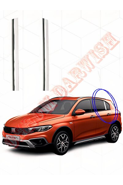 darwish Fiat Egea Cross Uyumlu Krom Cam Kelebek 2 Parça Krom Paslanmaz Çelik
