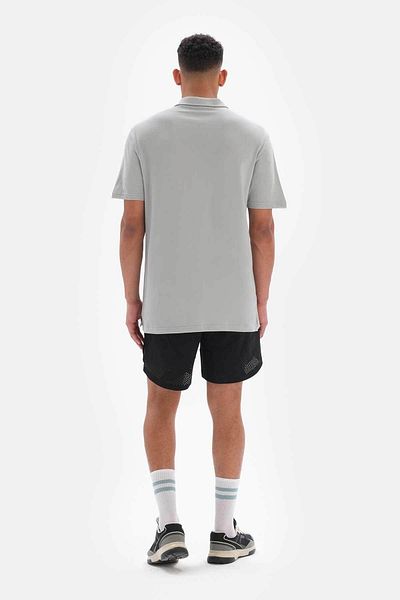 Dagi Graues Herren-T-Shirt mit Piqué-Kragen