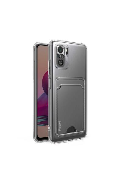 ZM STORE حافظة هاتف Xiaomi Redmi Note 10s مع حامل بطاقة وغطاء سيليكون شفاف نا...