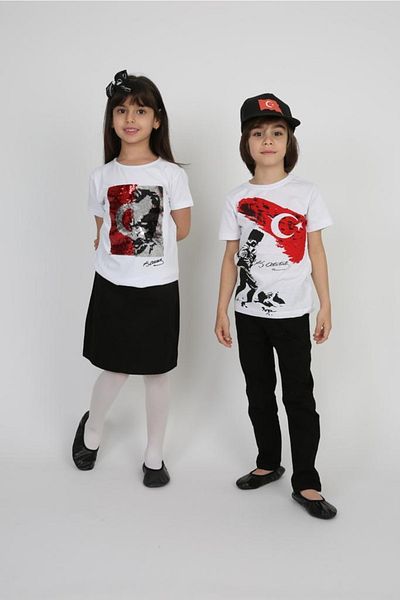 FATELLA Girl's Boy's 23 April 29 October 10 November 19 May Show Outfit Patterned T-shirt Skirt Set