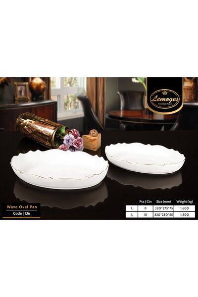 çerçi Lemoges Porcelain Oval Deep Large Serving Plate