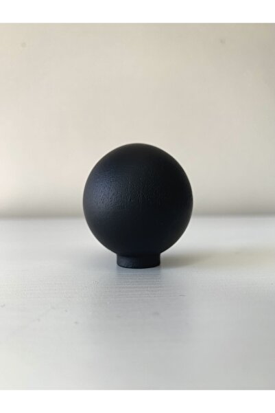 ÜÇER AHŞAP Ahşap Siyah Küre Top Düğme Kulp Lüks Çekmece Dolap Mobilya Kulplar...