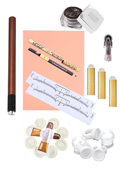 Face Deep Microblading Eğitim Seti 9 Parça Manuel Kalıcı Makyaj Pratik Hazırl...