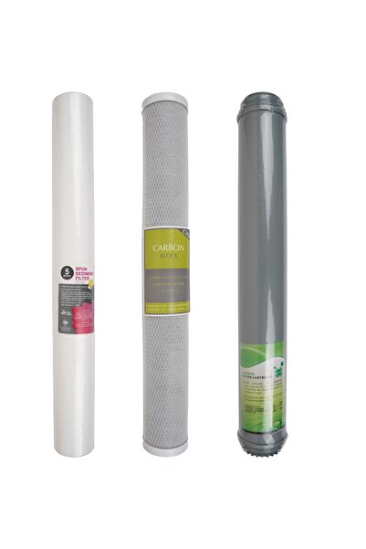 Naturel Su Arıtma Sistemleri Açık Kasa Su Arıtma Cihazı 20" Inç Spun + Blok +...