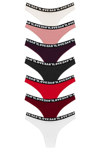 HNX Γυναικεία εσώρουχα 7 Pack Love Elastic Brazilian