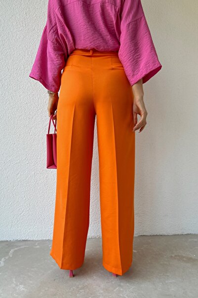 CIQULATA Pile Detay Palazzo Pantolon Turuncu