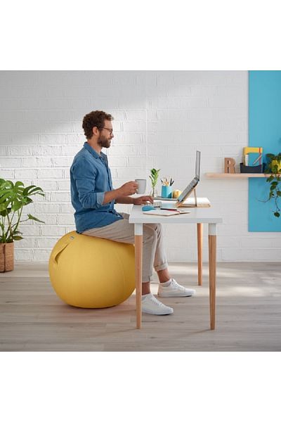 Leitz Ergo Cosy Active Sitting and Pilates Ball Yellow - Corrects Posture and Relieves Back Pain + Pump
