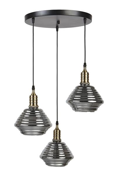 Bozyaka Aydınlatma Ly8004-3 Dekoratif 3'lü Ithal Füme Cam Sarkıt Modern Iç Mekan