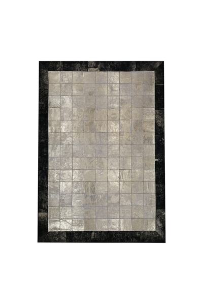 Dericibey Altın Varaklı Dana Derisi Patchwork Halı