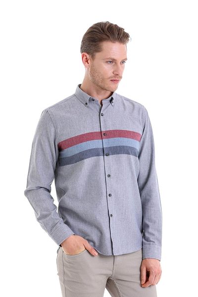 Hatemoğlu Claret Red Comfort Fit μονόχρωμο γιακά με μακρυμάνικο πουκάμισο φανέλα