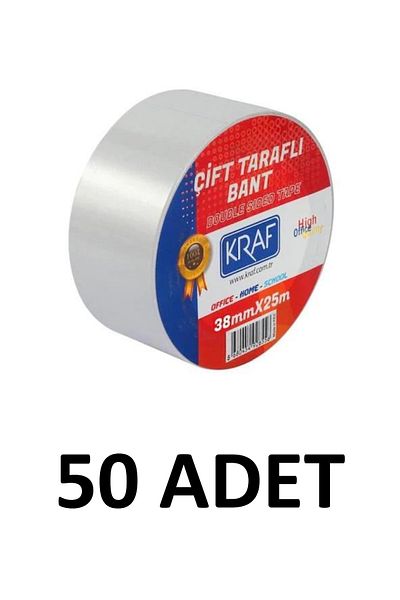 KRAF 50 Τεμάχια 38 Μm X 25 Μέτρα Ταινία Διπλής Όψης