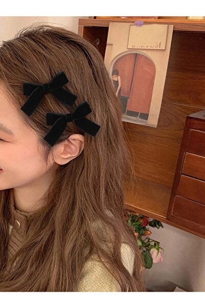 CSR AKSESUAR 2 Adet Ipek Kadife Pens Fiyonk Toka Seti