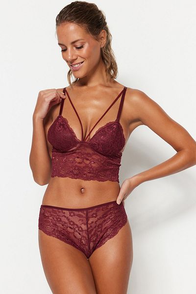 Trendyol Collection Underwear Set - Burgundy - Ajouré