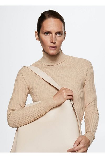 MANGO Woman Φόρεμα με ριμπ ζιβάγκο