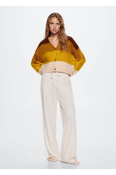 MANGO Woman Buttoned Striped Cardigan