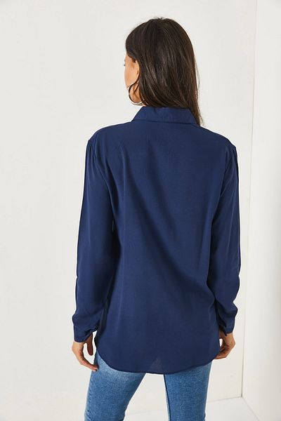 Olalook Námořnická modrá tkaná viskózová košile Regular Fit GML-19000697