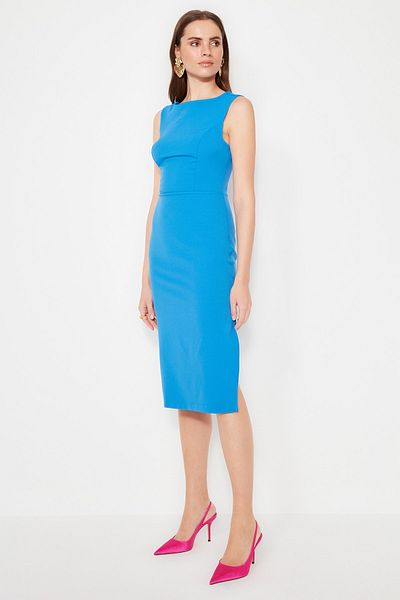 Trendyol Collection Szövött Saks estélyi ruha - TPRSS21EL0023