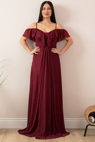 PULLIMM 13361 Rochie de seara cu sclipici cu bretele