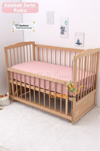 Umaybebek Baby Bedding Set, Knitted Protector, Bed Sheet - 100% Cotton