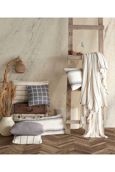 destinyhometex 4 στρώσεων Multi Muslin Beige Ethnic Pattern (ΜΟΝΟ ΡΙΓΕΣ), 100% Βαμβάκι 2 Μαξιλαροθήκες 50x70cm