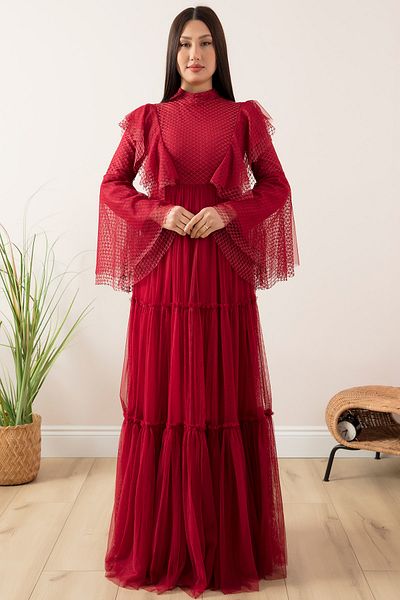 PULLIMM Rochie de seară Hijab cu mâneci 13047