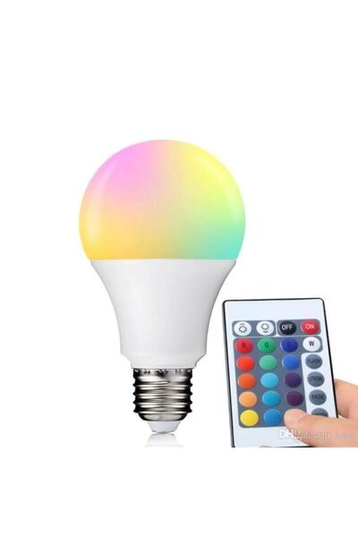 qualitysm Rbg Led Home Uzaktan Kumandalı Renk Değiştiren Ampul Rgb 8.5w Beyaz Dahil 16 Renkli