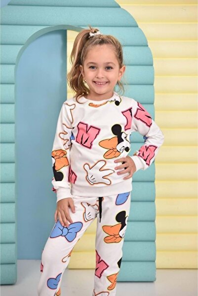 CINARIUM Girl's 2 Thread Fabric Zero Collar Cartoon Heroine 2-Piece Lower Upper Nursery Set