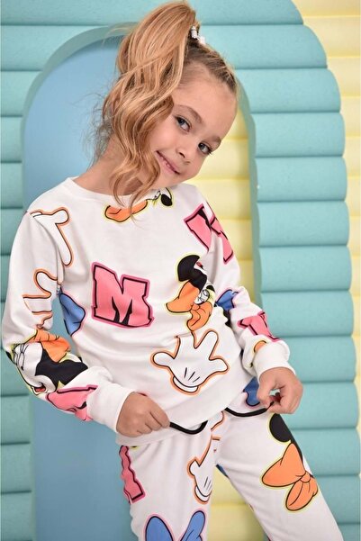 CINARIUM Girl's 2 Thread Fabric Zero Collar Cartoon Heroine 2-Piece Lower Upper Nursery Set